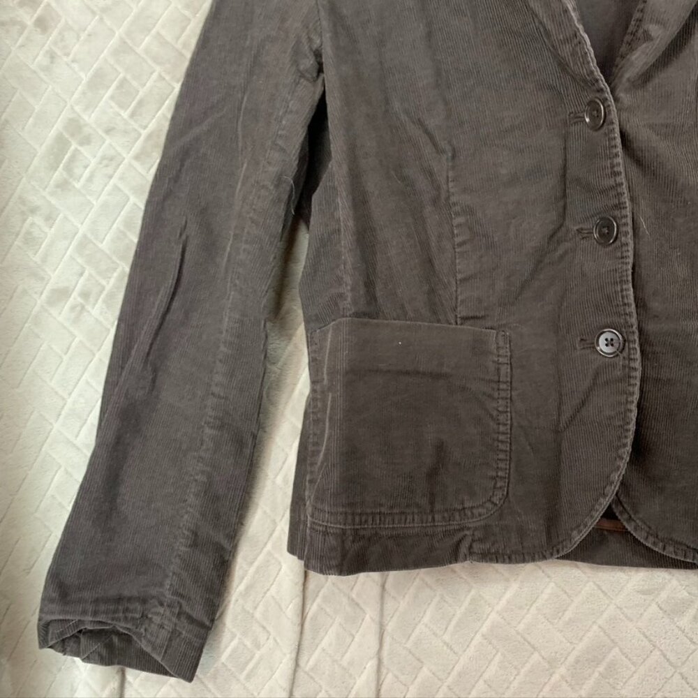 J Crew Womens 6 Corduroy Blazer Jacket Dark Brown Button Front 100% Cotton - Picture 3 of 15